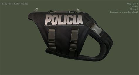 police dog body armor 3d obj