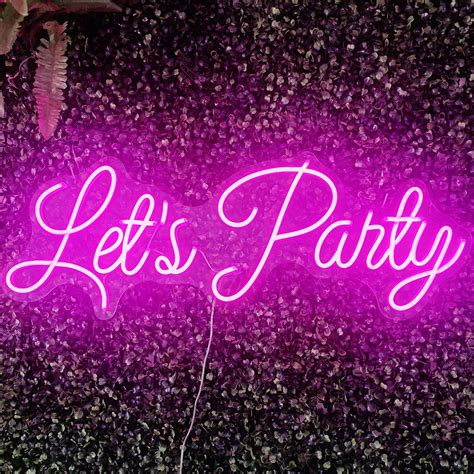 Buy Lets Party LED Neon Light Sign for Wall Decor, 27" Large Lights Signs for Wedding Engagement ...