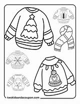 7 Free Cute Christmas Ugly Sweater Coloring Pages sketch template