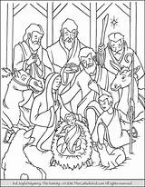 Nativity Coloring Page  TheCatholicKidcom sketch template