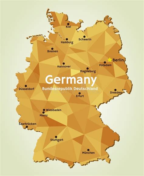 Map of Germany - Bundesrepublik Deutschland Stock Illustration - Illustration of border ...