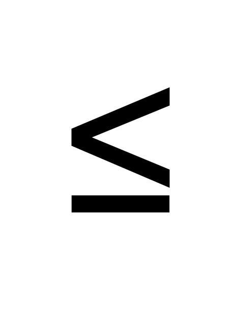 Flashcard of a math symbol for Less Than or Equal To | ClipArt ETC