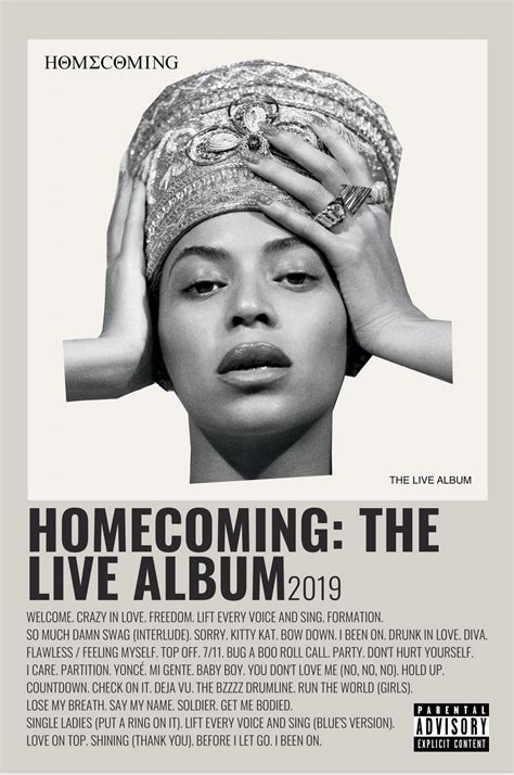 Homecoming: The Live Album by Beyoncé | Album Wall Art | Beyonce album, Music poster ideas ...