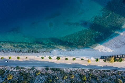 Aerial View of a Road near the Sea · Free Stock Photo