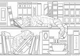 Library Coloring Page sketch template
