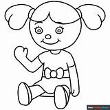 Doll Coloring Page  Easy Drawing Guides sketch template