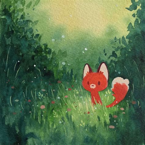 Little red fox | Fox art, Fox illustration, Cute drawings