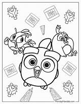 Angry Bird Slingshot Coloring Page sketch template