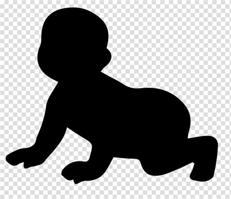 Crawling Silhouette Infant Child, Silhouette baby transparent ...