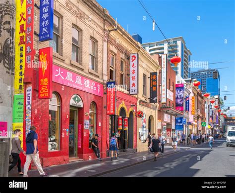 Chinatown, Melbourne. Little Bourke Street in the Chinatown district ...