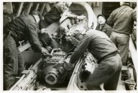 U.S. sailors working on PT boat engine in England or France, circa 1944 | The Digital ...