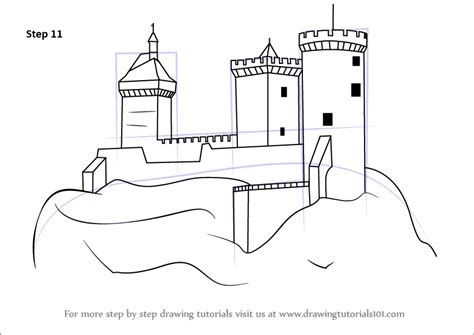 Learn How to Draw a Medieval Castle (Castles) Step by Step : Drawing Tutorials