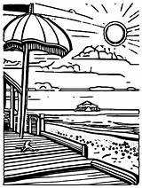 Beach Boardwalk Coloring Page · Creative Fabrica sketch template