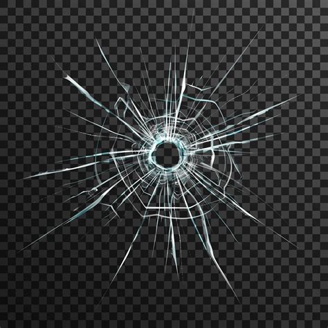 Bullet Hole In Transparent Glass 478479 Vector Art at Vecteezy