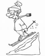 Skiing Coloring Page Downhill Skier With Camera  Nation sketch template