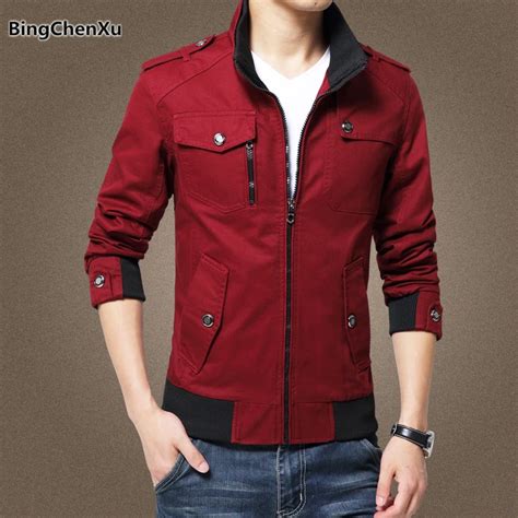 Red Casual Men's Jacket Coat Military Jacket Men Male Plus Size Winter Pilot Jackets Fashion ...