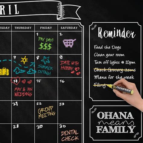 Classic Chalkboard Wall Calendar | Chalkboard wall calendars, Chalkboard calendar, Chalkboard wall