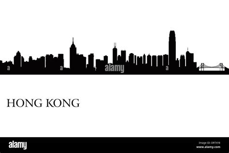 Hong kong skyline silhouette Black and White Stock Photos & Images - Alamy