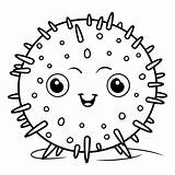 Premium Vector  Coloring Page Outline Of A Cute puffer Fish Character sketch template