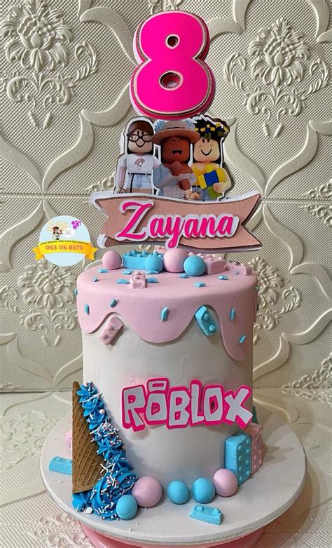 Pink Roblox Cake - Merciful Cakes