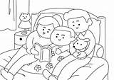 Premium Vector  Little Child Listens To Bedtime stories coloring Book sketch template