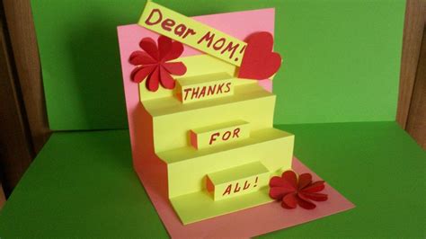 How To Make A Greeting Pop Up Card For Mom| Birthday Mother's Day Handmade Gifts and Ideas - YouTube