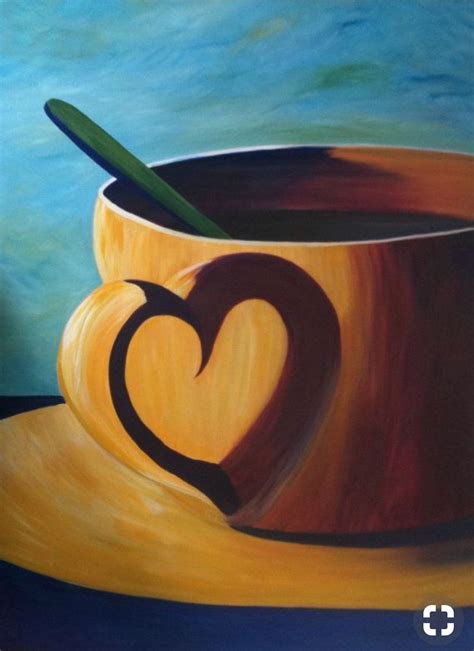 Coffee Cup Heart | Coffee art painting, Coffee cup art, Coffee artwork