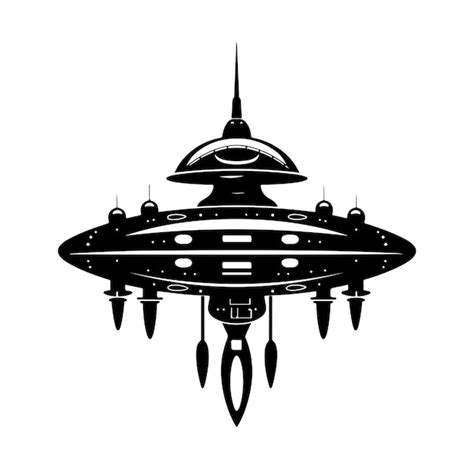 Premium Vector | Ufo silhouette Vector On White Background