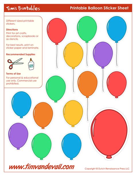 Printable Balloon Template | Birthday Printables