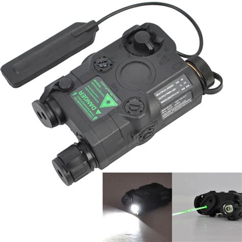 Tactical Airsoft Gun Green Laser Led White Light Flashlight with IR Lenses PEQ 15 for Hunting ...