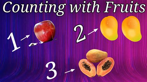 Learn Counting with Fruits learning! Counting with fruits Names! 123 counting for kids and ...