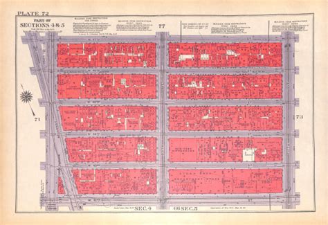 SOLD NYC Map, Times Square, 42nd St., Broadway, Sixth Ave, Hippodrome, West Side Theaters, 1934 ...