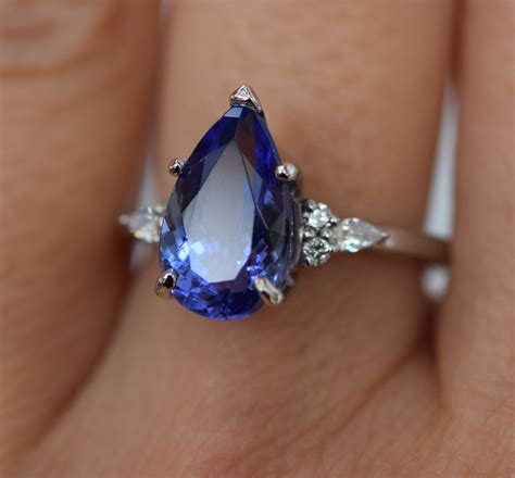 Platinum Tanzanite Ring. White Gold Tanzanite Engagement Ring 3.3ct ...