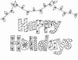 Happy Holidays Coloring Pages sketch template
