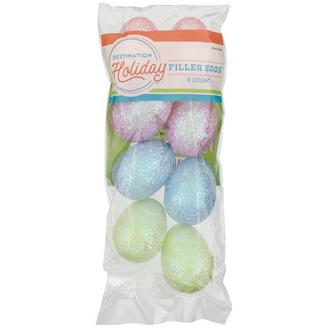 Destination Holiday Pastel Glitter Plastic Easter Filler Eggs, 6 ct ...