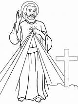 Jesus Christ Holding A Stake sketch template