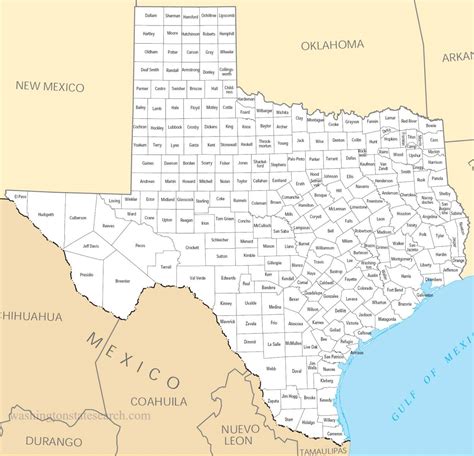 Printable Map Of Texas Counties