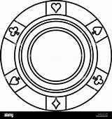 Poker Chips Drawing sketch template