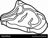 Coloring Book Raw beef steak Royalty Free Vector Image sketch template