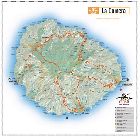 La Gomera island road map - Full size