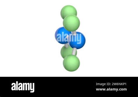 Nitrogen fluoride (dinitrogen tetrafluoride or tetrafluorohydrazine). Formula: F4N2. 3D render ...