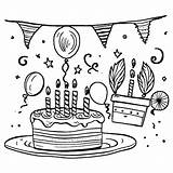 Birthday Party Coloring Page · Creative Fabrica sketch template