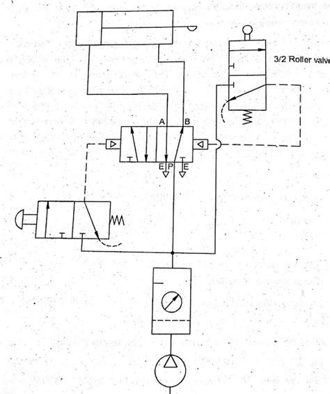 Machine Drawing: Double acting cylinder Pneumatic Circuit