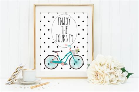 Enjoy The Journey Printable Wall Decor Art Print Inspirational | Etsy