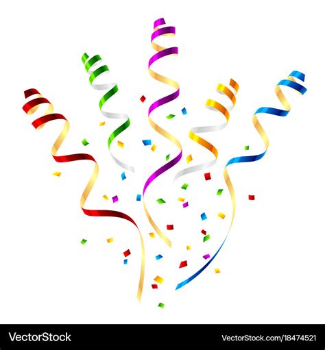 Surprise party streamers with confetti Royalty Free Vector