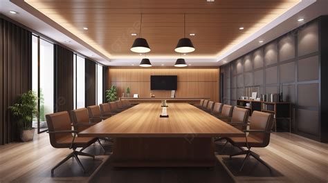 Conference Room Interior Brought To Life With 3d Rendering Background ...