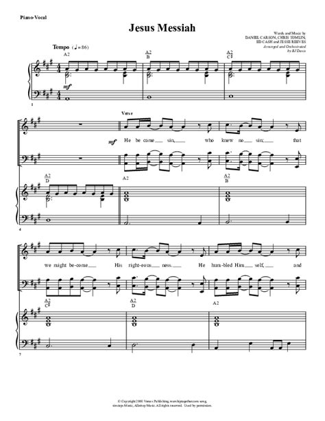 Jesus Messiah Sheet Music PDF (G3 Worship) - PraiseCharts