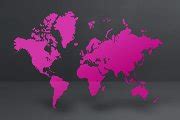 Purple world map on black concrete wall background. 3D illustrat | Graphic Objects ~ Creative Market