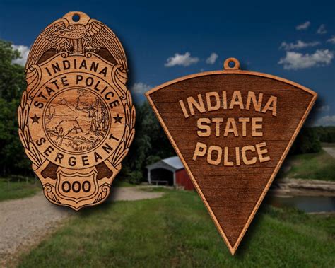 Wooden Indiana State Police Badge or Patch Ornament - Etsy