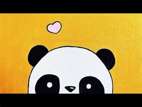 Easy panda canvas painting for beginners - YouTube